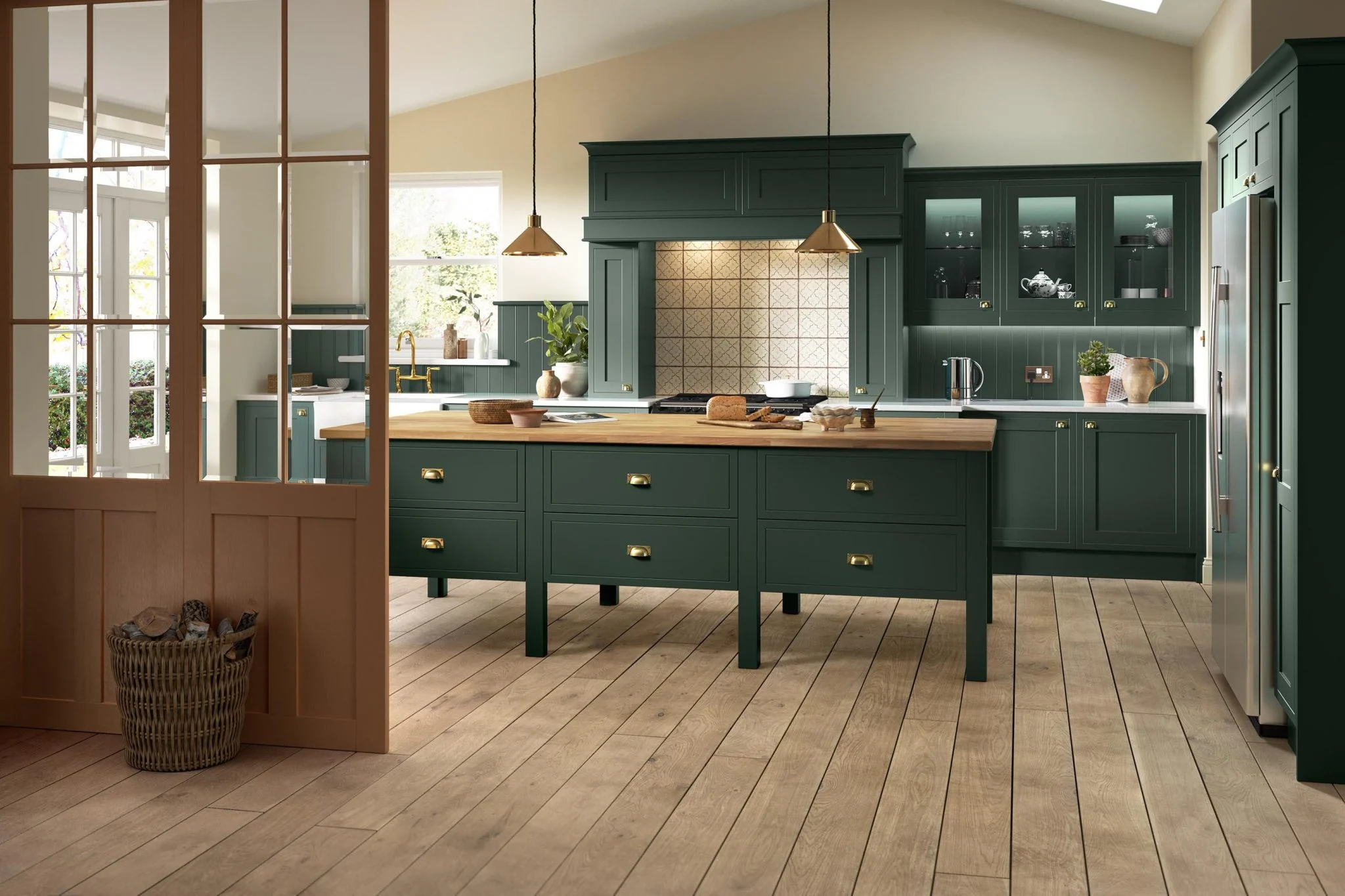 Ellesmere Heritage Green and Cameo kitchen